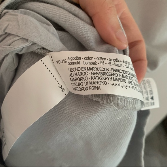 Zara Shimmery Metallic Gray Denim Jumpsuit Romper Size Medium - Picture 14 of 14